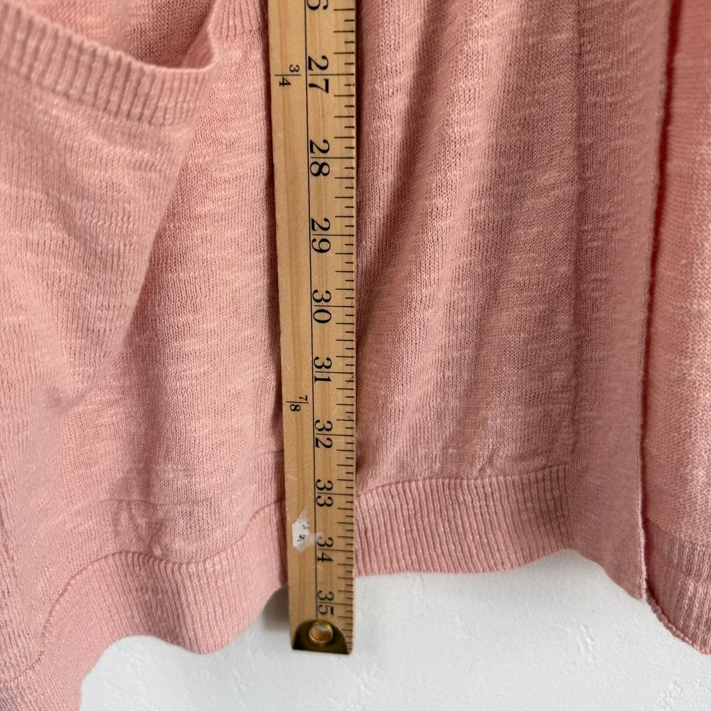Eileen Fisher Cardigan XL Pink Organic Linen Open Front Minimalist Lagenlook